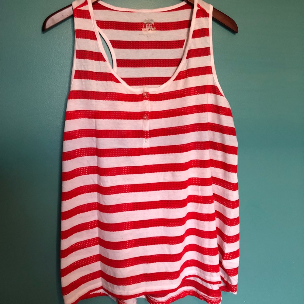 Route 66 red and white striped tank top